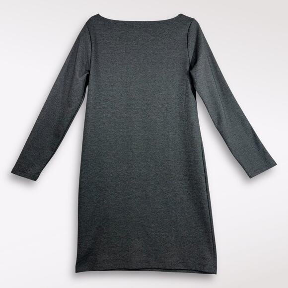 GAP Medium Dress Gray Boatneck Midi Long Sleeve Party Formal Neutral Stretchy - Picture 6 of 9